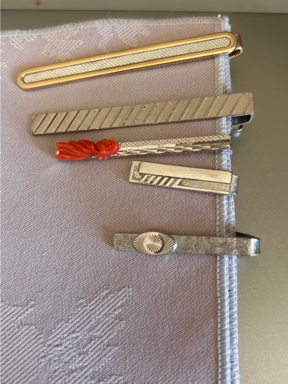 Classic Men's Silver Tie Clip Set of 5